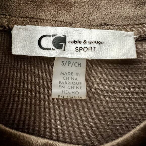 Cable & Gauge Sport Women Size S Brown Velour Lounge Shirt Athleisure Travel - Picture 5 of 11